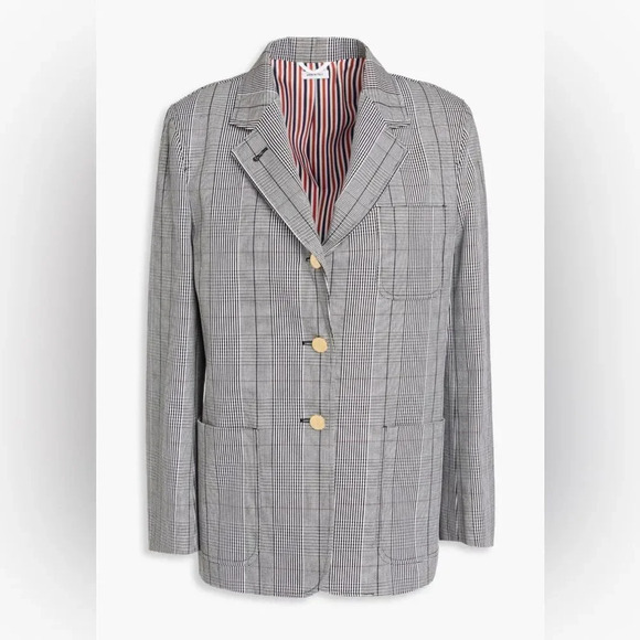 THOM BROWNE Prince of wales checked cotton-jacquard - Picture 2 of 15